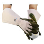 WonderGrip WG-845P Women Microfiber Gardening Weeding Working Gloves, Reinforced Palm & Fingertips, Extra Long Forearm Protection, Thorn Proof No Stab for Digging, Planting, Pruning