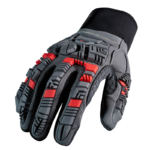 INXS X-002 Impact Resistant Safety Work Gloves, Ultra-High Abrasion Mechanical Gloves, Breathable Back, Microfiber Palm with Hexagonal Dots, TPR Full Finger & Knuckle