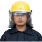 XYEHS XF-LWS-017 Firefighter Helmet with Lamp, Rescue Anti-Impact Fire Fighter Protection Hard Hat, Heat-Resistant PEI Shell, PC Face Screen, Aluminum Shawl - Image 2