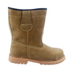 XYEHS XU2028 Nubuck Leather Long Insulated Safety Work Boots, Impact Resistant Toe Cap, Puncture Resistant Footwear, Tactical Work Boots, Non-Slip Rubber Outsole - Image 5