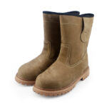 XYEHS XU2028 Nubuck Leather Long Insulated Safety Work Boots, Impact Resistant Toe Cap, Puncture Resistant Footwear, Tactical Work Boots, Non-Slip Rubber Outsole