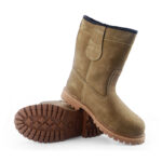 XYEHS XU2028 Nubuck Leather Long Insulated Safety Work Boots, Impact Resistant Toe Cap, Puncture Resistant Footwear, Tactical Work Boots, Non-Slip Rubber Outsole - Image 3