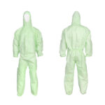 XYEHS KF-PC BP1G Biodegradable Disposable Protective Coverall with Hood, Front Zipper Elastic Cuffs and Ankles, Medical & Industrial PPE Workwear, Latex Free, Water & Blood Repellent