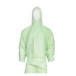 XYEHS KF-PC BP1G Biodegradable Disposable Protective Coverall with Hood, Front Zipper Elastic Cuffs and Ankles, Medical & Industrial PPE Workwear, Latex Free, Water & Blood Repellent - Image 2