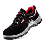 XYEHS 607-T Breathable Suede Cow Leather Safety Work Shoes with PU Sole, Steel Toe Cap & Steel Plate Mid Sole, Impact & Puncture Resistant Work Sneakers, Anti-Slip Footwear - Image 2