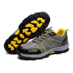 XYEHS 1265 Breathable Fly Woven Cowhide Leather Safety Work Shoes with Rubber Sole, Anti-Slip Climbing Footwear, Steel Toe Cap, Impact & Puncture Resistant Work Sneakers - Image 7