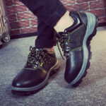 XYEHS 213-S Lightweight Cow Leather Safety Work Shoes with PU Sole, Steel Toe Cap, Anti-Static, Impact & Puncture Resistant Work Sneakers, Anti-Slip Footwear - Image 3