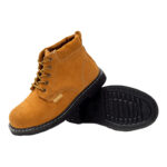 XYEHS 1201 Suede Cow Leather Safety Work Shoes with Rubber Outsole, Steel Toe Cap & Aramid Midsole, Heat Resistant Welding Boots, Impact & Puncture Resistant, Heat Resistant Footware - Image 4