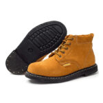 XYEHS 1201 Suede Cow Leather Safety Work Shoes with Rubber Outsole, Steel Toe Cap & Aramid Midsole, Heat Resistant Welding Boots, Impact & Puncture Resistant, Heat Resistant Footware - Image 2