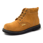 XYEHS 1201 Suede Cow Leather Safety Work Shoes with Rubber Outsole, Steel Toe Cap & Aramid Midsole, Heat Resistant Welding Boots, Impact & Puncture Resistant, Heat Resistant Footware