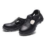 XYEHS 1266 Cow Leather Summer Breathable Safety Work Sandals with PU Outsole, Steel Toe Cap, EVA & Steel Midsole, Impact & Puncture Resistant Work Shoes, Anti-Slip Hiking Footwear - Image 2