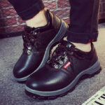 XYEHS 213-S Lightweight Cow Leather Safety Work Shoes with PU Sole, Steel Toe Cap, Anti-Static, Impact & Puncture Resistant Work Sneakers, Anti-Slip Footwear - Image 2