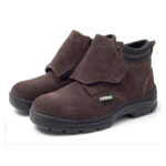 XYEHS 209 Suede Cow Leather Safety Work Shoes, Steel Toe Cap & Steel Plate Mid Sole, Impact & Puncture Resistant Work Sneakers, Anti-Slip Mid-Tops, Rubber Outsole Footwear