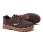 XYEHS 210 Suede Cow Leather Safety Work Shoes, Thickened Tendon Outsole, Steel Toe Cap & Steel Plate Mid Sole, Impact & Puncture Resistant Work Sneakers, Anti-Static, Abrasion Resistant & Anti-Slip Footwear - Image 4