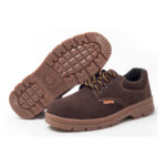 XYEHS 210 Suede Cow Leather Safety Work Shoes, Thickened Tendon Outsole, Steel Toe Cap & Steel Plate Mid Sole, Impact & Puncture Resistant Work Sneakers, Anti-Static, Abrasion Resistant & Anti-Slip Footwear - Image 5