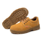 XYEHS 210 Suede Cow Leather Safety Work Shoes, Thickened Tendon Outsole, Steel Toe Cap & Steel Plate Mid Sole, Impact & Puncture Resistant Work Sneakers, Anti-Static, Abrasion Resistant & Anti-Slip Footwear - Image 3