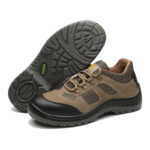 XYEHS 211 Suede Cow Leather Safety Work Shoes with Steel Toe Cap & Steel Plate, Impact & Puncture Resistant Work Sneakers, Shock Absorption, Anti-Slip Footwear, PU Outsole, Breathable Mesh - Image 2