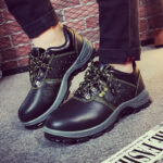 XYEHS 213-T Lightweight & Breathable Cow Leather Safety Work Shoes with PU Sole, Steel Toe Cap, Anti-Static, Impact & Puncture Resistant Work Sneakers, Anti-Slip Footwear - Image 2