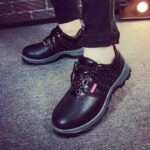 XYEHS 213-T Lightweight & Breathable Cow Leather Safety Work Shoes with PU Sole, Steel Toe Cap, Anti-Static, Impact & Puncture Resistant Work Sneakers, Anti-Slip Footwear - Image 4