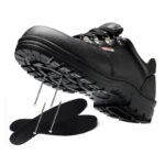 XYEHS 213-R Lightweight Cow Leather Safety Work Shoes with Rubber Sole, Steel Toe Cap, Impact & Puncture Resistant Work Sneakers, Anti-Slip Footwear - Image 3