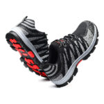 XYEHS 219 Fly Woven Fabric Breathable Safety Work Shoes, Steel Toe Cap & Steel Mid-Sole, Impact & Puncture Resistant Work Sneakers, Anti-Skidding, Rubber Sole, Mesh Lining - Image 9