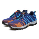 XYEHS 219 Fly Woven Fabric Breathable Safety Work Shoes, Steel Toe Cap & Steel Mid-Sole, Impact & Puncture Resistant Work Sneakers, Anti-Skidding, Rubber Sole, Mesh Lining - Image 5