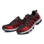 XYEHS 219 Fly Woven Fabric Breathable Safety Work Shoes, Steel Toe Cap & Steel Mid-Sole, Impact & Puncture Resistant Work Sneakers, Anti-Skidding, Rubber Sole, Mesh Lining - Image 7