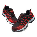 XYEHS 219 Fly Woven Fabric Breathable Safety Work Shoes, Steel Toe Cap & Steel Mid-Sole, Impact & Puncture Resistant Work Sneakers, Anti-Skidding, Rubber Sole, Mesh Lining - Image 6