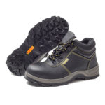 XYEHS 301-S Split Cow Leather Safety Work Shoes with PU Sole, Steel Toe Cap & Steel Plate Mid Sole, Impact & Puncture Resistant Mid-Top Work Sneakers, Anti-Slip Footwear