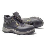 XYEHS 301-S Split Cow Leather Safety Work Shoes with PU Sole, Steel Toe Cap & Steel Plate Mid Sole, Impact & Puncture Resistant Mid-Top Work Sneakers, Anti-Slip Footwear - Image 2