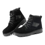 XYEHS 303-S Suede Cow Leather Safety Work Shoes with PU Sole, Steel Toe Cap & Steel Plate Mid Sole, Impact & Puncture Resistant Mid-Top Work Sneakers, Anti-Slip Footwear - Image 4