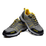 XYEHS 1265 Breathable Fly Woven Cowhide Leather Safety Work Shoes with Rubber Sole, Anti-Slip Climbing Footwear, Steel Toe Cap, Impact & Puncture Resistant Work Sneakers - Image 8