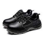 XYEHS 606-S Cow Leather Safety Work Shoes with PU Sole, Electrical Insulation, Steel Toe Cap & Steel Plate Mid Sole, Impact & Puncture Resistant Sneakers, Anti-Slip Footwear
