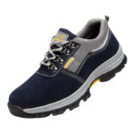 XYEHS 607-CS Suede Cow Leather Safety Work Shoes with PU Sole, Anti-Slip Climbling Footwear, Steel Toe Cap & Steel Plate Mid Sole, Impact & Puncture Resistant Work Sneakers,