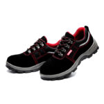 XYEHS 607-S Suede Cow Leather Safety Work Shoes with PU Sole, Steel Toe Cap & Steel Plate Mid Sole, Impact & Puncture Resistant Work Sneakers, Anti-Slip Footwear - Image 2