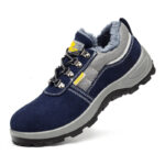 XYEHS 607-W Suede Cow Leather Winter Thermal Safety Work Shoes with PU Sole & Fleece, Steel Toe Cap & Steel Plate Mid Sole, Impact & Puncture Resistant Work Sneakers, Anti-Slip Footwear