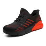 XYEHS 618 Lightweight & Breathable Fly Woven Fabric Safety Work Shoes, Steel Toe Cap, Aramid Mid-Sole, Impact & Puncture Resistant Work Sneakers, Anti-Skidding, Rubber Sole, Mesh Lining