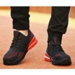 XYEHS 618 Lightweight & Breathable Fly Woven Fabric Safety Work Shoes, Steel Toe Cap, Aramid Mid-Sole, Impact & Puncture Resistant Work Sneakers, Anti-Skidding, Rubber Sole, Mesh Lining - Image 3