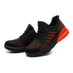 XYEHS 618 Lightweight & Breathable Fly Woven Fabric Safety Work Shoes, Steel Toe Cap, Aramid Mid-Sole, Impact & Puncture Resistant Work Sneakers, Anti-Skidding, Rubber Sole, Mesh Lining - Image 7