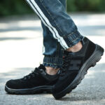 XYEHS 619 Suede Cow Leather Safety Work Shoes with PU Sole, Steel Toe Cap & Steel Plate Mid Sole, Impact & Puncture Resistant Work Sneakers, Anti-Slip Footwear - Image 7