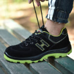 XYEHS 619 Suede Cow Leather Safety Work Shoes with PU Sole, Steel Toe Cap & Steel Plate Mid Sole, Impact & Puncture Resistant Work Sneakers, Anti-Slip Footwear - Image 3