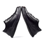 XYEHS 629 Lightweight Cow Leather Safety Work Shoes with Rubber Sole & Aramid Midsole, Steel Toe Cap, Impact & Puncture Resistant Work Sneakers, Anti-Slip Footwear - Image 4