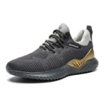 XYEHS 632-F Ultra Lightweight & Breathable Fly Woven Fabric Safety Work Shoes, Steel Toe Cap, PU Outsole, Aramid Mid Sole, Impact & Puncture Resistant Work Sneakers, Anti-Skidding, Mesh Lining - Image 7