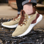 XYEHS 632-F Ultra Lightweight & Breathable Fly Woven Fabric Safety Work Shoes, Steel Toe Cap, PU Outsole, Aramid Mid Sole, Impact & Puncture Resistant Work Sneakers, Anti-Skidding, Mesh Lining - Image 2