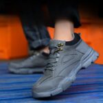 XYEHS 633-G Cow Leather Safety Work Shoes with EVA Outsole & Aramid Midsole, Steel Toe Cap, Impact & Puncture Resistant Work Sneakers, Anti-Slip Footwear - Image 3