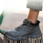 XYEHS 633-G Cow Leather Safety Work Shoes with EVA Outsole & Aramid Midsole, Steel Toe Cap, Impact & Puncture Resistant Work Sneakers, Anti-Slip Footwear - Image 2