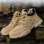 XYEHS 633-H Mid-Top Cow Leather Safety Work Shoes with EVA Outsole & Aramid Midsole, Steel Toe Cap, Impact & Puncture Resistant Work Sneakers, Anti-Slip Footwear - Image 2