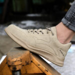 XYEHS 651 Lightweight Cow Leather Safety Work Shoes with EVA Sole & Aramid Midsole, Steel Toe Cap, Impact & Puncture Resistant Work Sneakers, Anti-Slip Footwear - Image 2