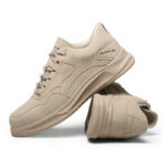 XYEHS 651 Lightweight Cow Leather Safety Work Shoes with EVA Sole & Aramid Midsole, Steel Toe Cap, Impact & Puncture Resistant Work Sneakers, Anti-Slip Footwear - Image 4