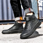 XYEHS 653 Lightweight Cowhide Leather Safety Work Shoes with Rubber Sole & Aramid Midsole, Steel Toe Cap, Impact & Puncture Resistant Work Sneakers, Anti-Slip Footwear - Image 2